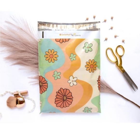 20 (10” x 13”) Retro Floral Poly Mailers Poly Bags BRAND NEW - Picture 2 of 2